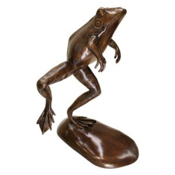 Leaping Spitting Frogs Cast Bronze Garden Statues spouts water fountain